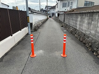 車線分離標（ラバーポール）『ツイストポール・P』 岡山県津山市内に設置