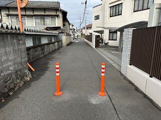 車線分離標（ラバーポール）『ツイストポール・P』 岡山県津山市内に設置